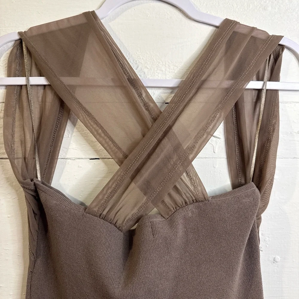 Promise Chocolate Cross-Strap Mini Dress - Picture 4 of 7